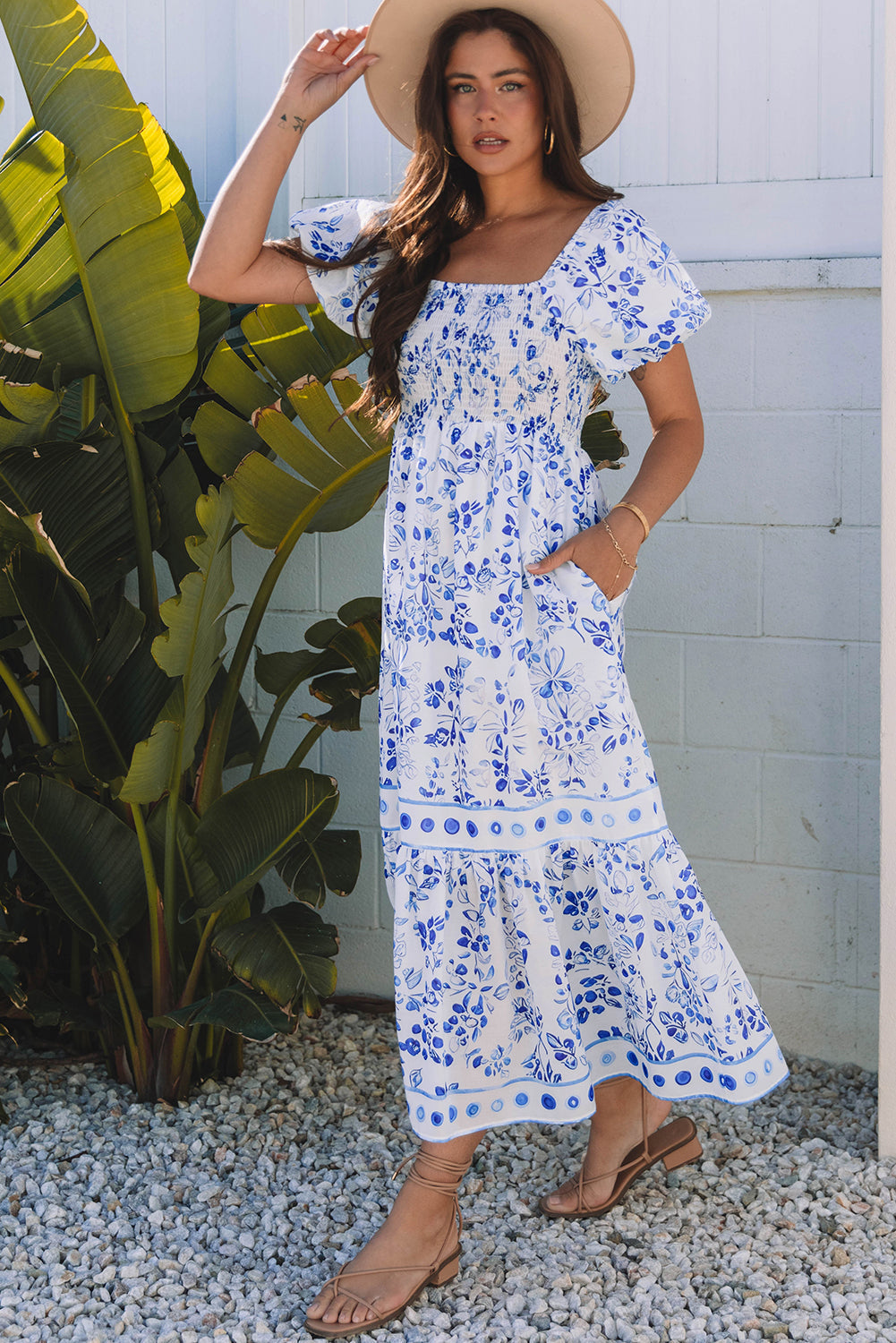 Lea Floral Square Neck Maxi Dress-2