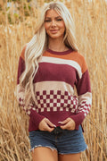 Noelle Checkered Knitted Sweater